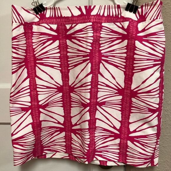 Merona Dresses & Skirts - Pink and White Geometric Abstract Print pencil mini skirt size L